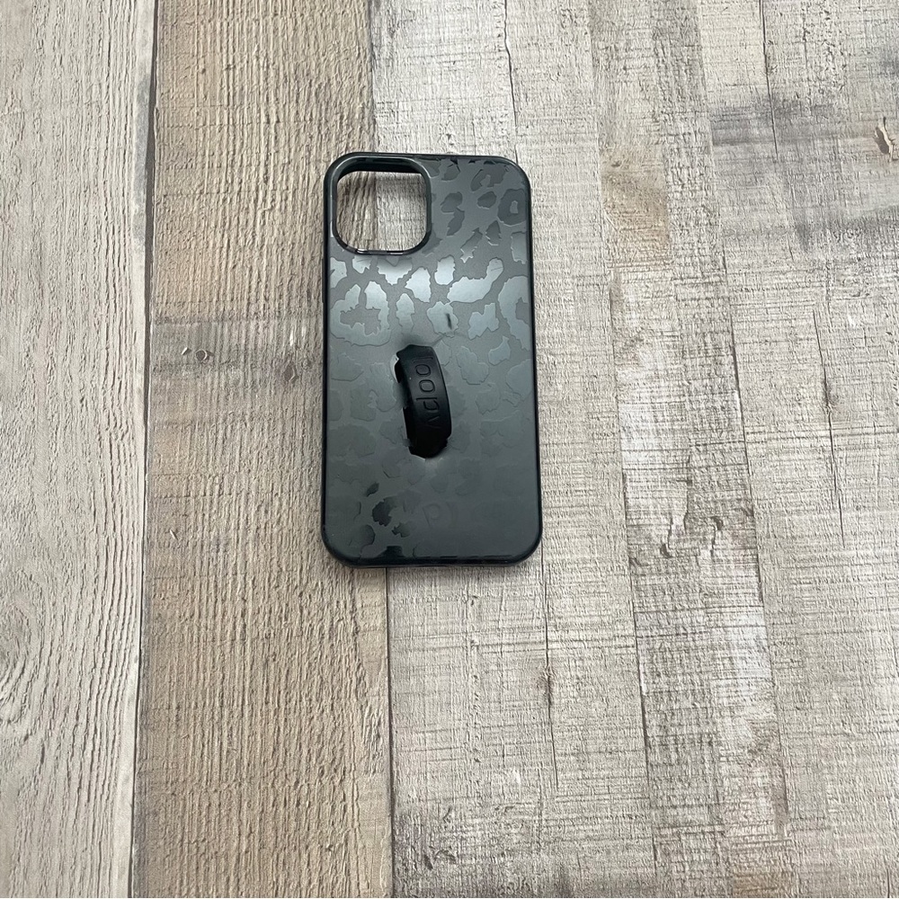 iPhone 12/12 Pro Black Leopard Loopy Case